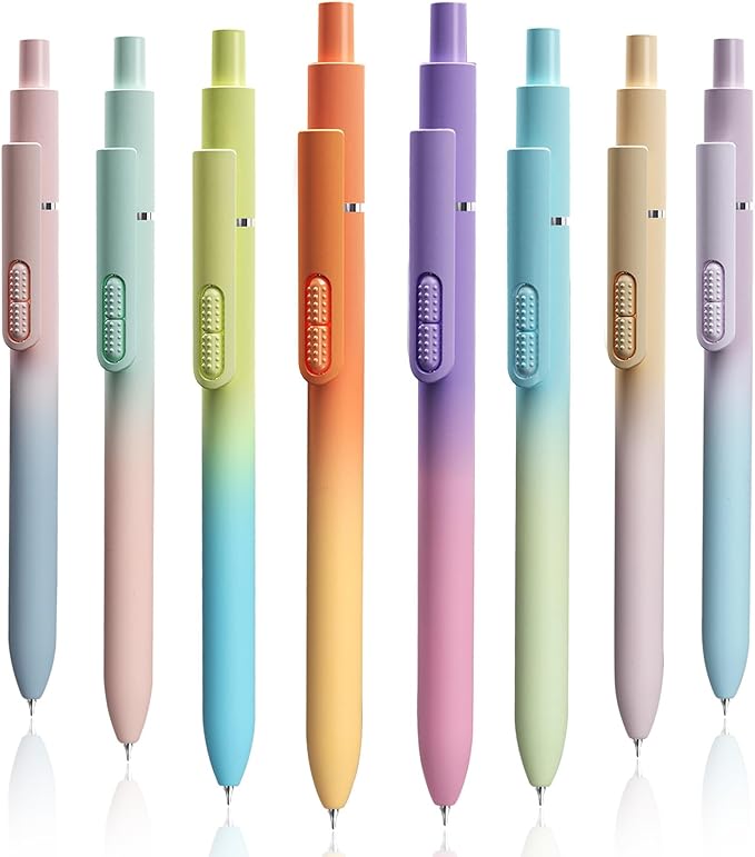 8 Pcs Gel Pens, 0.5mm Quick-dry Black Ink Pens Fine Point Smooth Writing Pens, High-End Series Pens for Journaling Note Taking, Cute Office School Supplies Gifts for Women Men