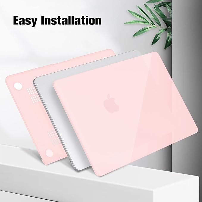 Fintie Case for MacBook Air 13.6 Inch A3113 A2681 (2022 2023 2024 Release) - Snap On Hard Shell Cover for MacBook Air 13.6" M2 M3 Chip with Liquid Retina Display and Touch ID (Crystal Pink)