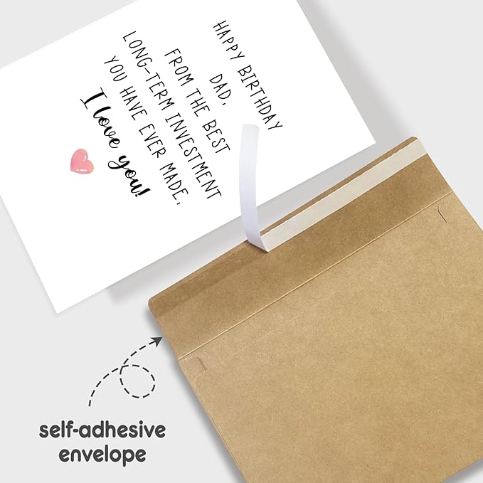 Funny Dad Birthday Card, Happy Birthday Card for Dad, Naughty Birthday Card from Daughter Son Kids, The Best Long-Term Investment You Have Ever Made