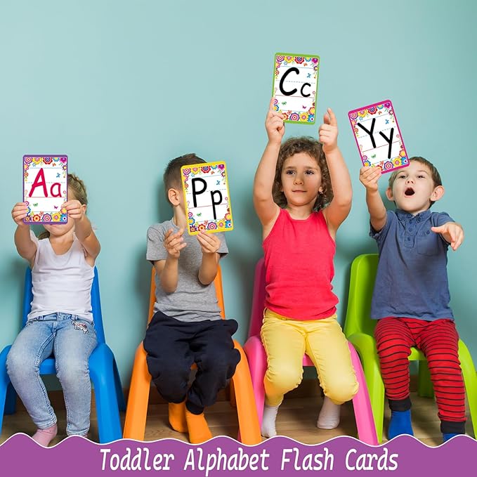 Bulletin Board Letters - ABC Alphabet Poster Classroom Decorating Set Toddler English Poster Kindergarten Elementary Classroom Nursery Home Wall Decoration(Colorful flowers)
