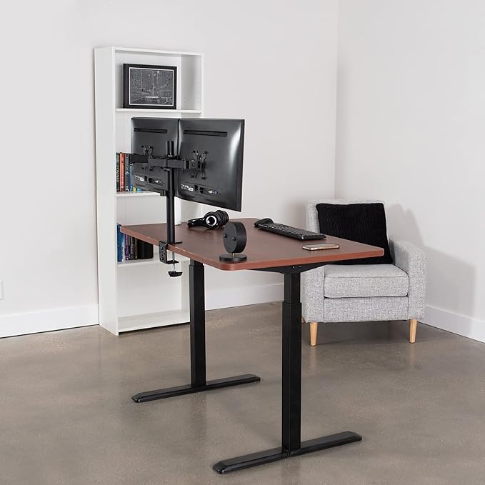 VIVO Universal 48 x 30 inch Solid One-Piece Table Top for Standard and Sit to Stand Height Adjustable Home and Office Desk Frames, Dark Walnut, DESK-TOP48-30D