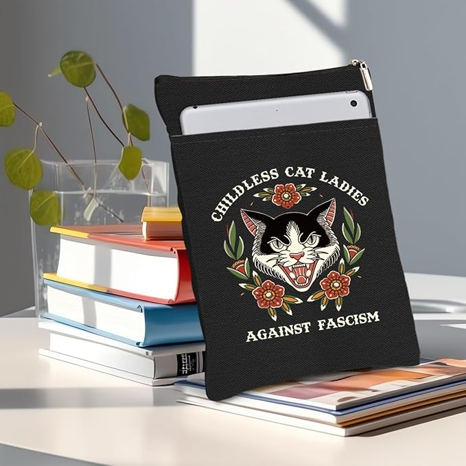 Book Themed Gifts Waterproof Book Sleeve Book Pouch Feminism Equality Rights Reading Gifts for Women Aunt Book Covers for Paperbacks Book Accessories Book Protector with Zipper and Front Pocket