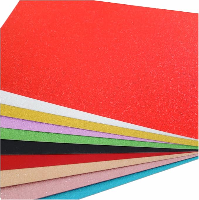 Baisunt 20 Sheets Valentine's Day Red and Pink Glitter Cardstock Paper for DIY Art Project, Scrapbook, Birthday Wedding Party Decoration 250GSM(8x12 In, Non Adhesive)