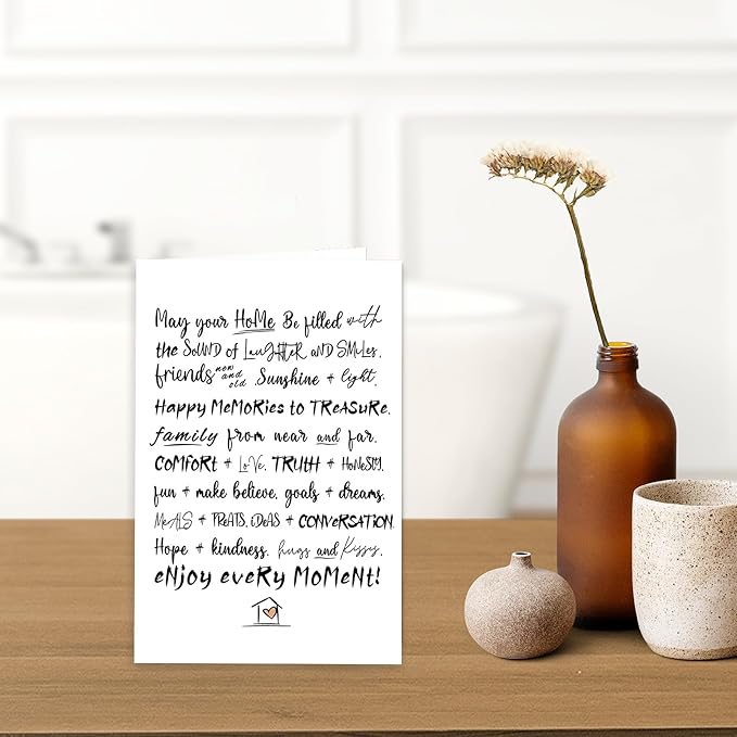 New Home Card, Funny Housewarming Card,Happy New House Congratulations Card,Enjoy Every Moment,New Apartment Card,New House Gifts for Women Men