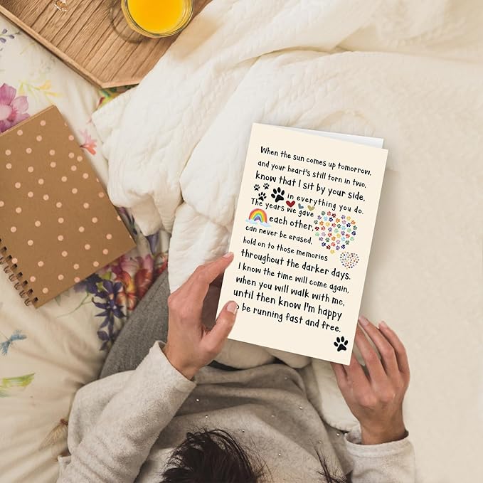 Pet Loss Sympathy Card for Dog Cat, Pet Memorial Gifts, Sympathy Gifts Loss of Dog Cat, Condolence Card for Dog Lover