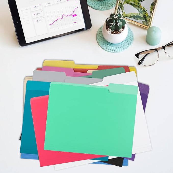File Folder,1/3 Cut Tab,Beige Letter Size,Great for Organizing and Easy File Storage,18 Per Box