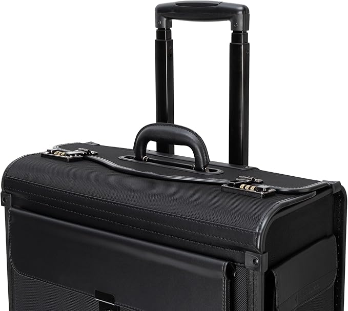 Alpine Swiss 17” Laptop Rolling Briefcase 4 Wheels Pilot Lawyer Attache Travel Case