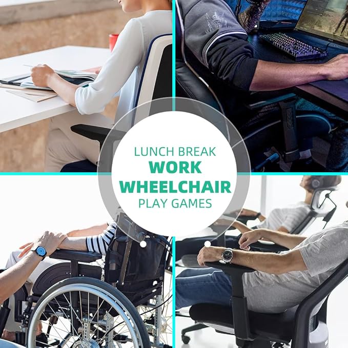 Office Chair Armrest Covers Memory Foam Chair Arm Pads,Universal Elbow Pillow Gaming Chair Arm Rest Cushion for Elbows and Forearms Pressure Relief(Set of 2)