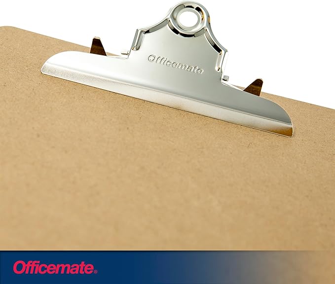 Officemate Recycled Wood Clipboard, 6 Inch Clip, 2 Pack Clipboard, Letter Size (9 x 12.5 Inches), Brown (83100)
