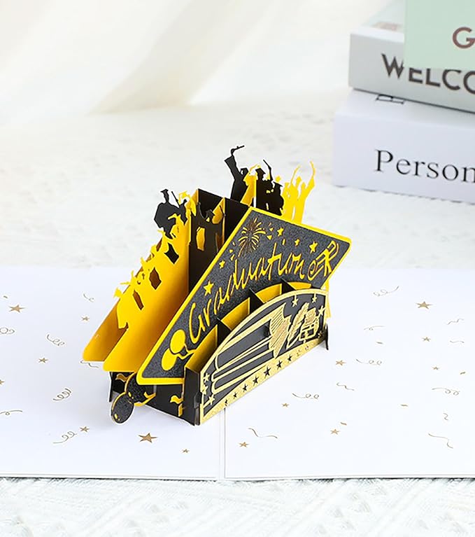 Graduation Pop Up Card, 3D Happy Graduation Greeting Card, Congrats Grad Card Gift for High School, College, University Masters and PHD Graduates (Graduation)