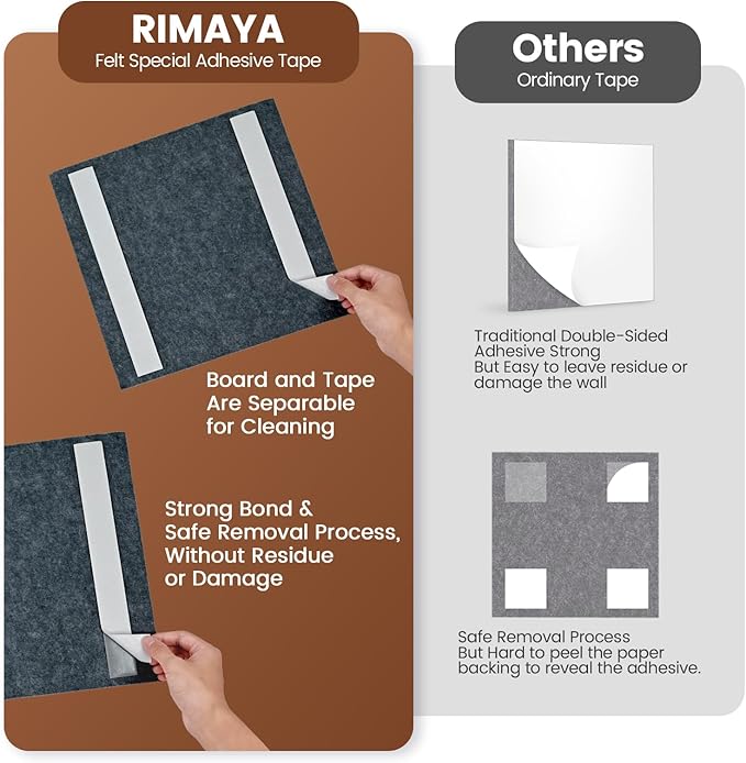 Large Cork Board for Walls with 30 Push Pins-24"X36", Easy to Peel&Stick Vision Bulletin Board Tiles, Black Poster Felt Board Supplies Set Home Office Classroom Corkboard Decor Self Adhesive