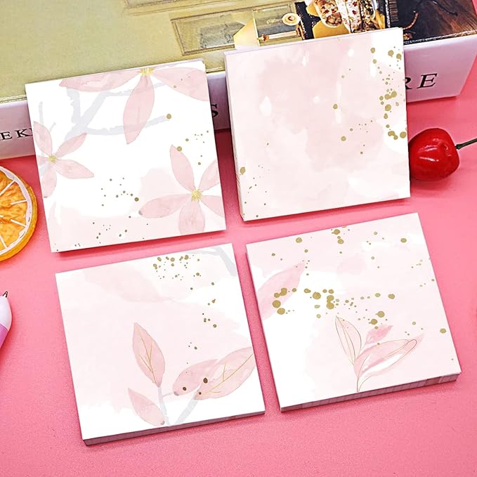 9 Pieces Boho Leaves Sticky Note Pads Adhesive Memo Notes Self-Stick Note Pads for Reminders, Study, Work, Office, School and Home, 9 Styles