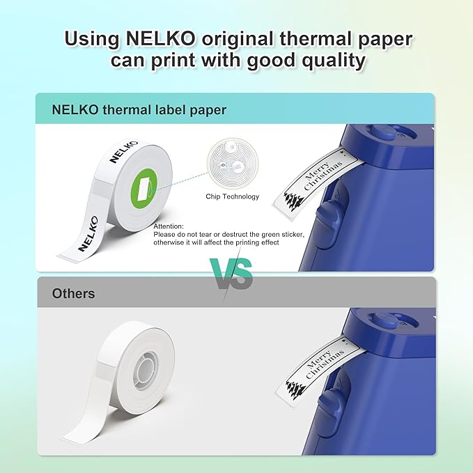 Nelko Label Maker Machine with Tape, P21 Bluetooth Label Printer, Wireless Mini Label Makers with Multiple Templates for Organizing Office Home, Blue