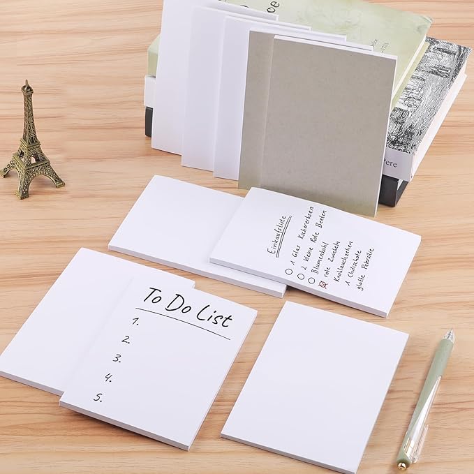 Note Pads 3x5 In, 10 Pack Blank Server Notepad, 50 Sheets Per Scratch Memo Pads for Grocery Shopping To Do Lists, Small White Paper for Writing Quick Notes Work Home Office