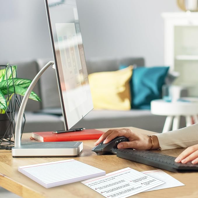 Chell Ruled Index Cards 4x6 Inch Heavyweight, 200 Count, Ruled Front and Blank Back, 65 lb. Cover Weight, White