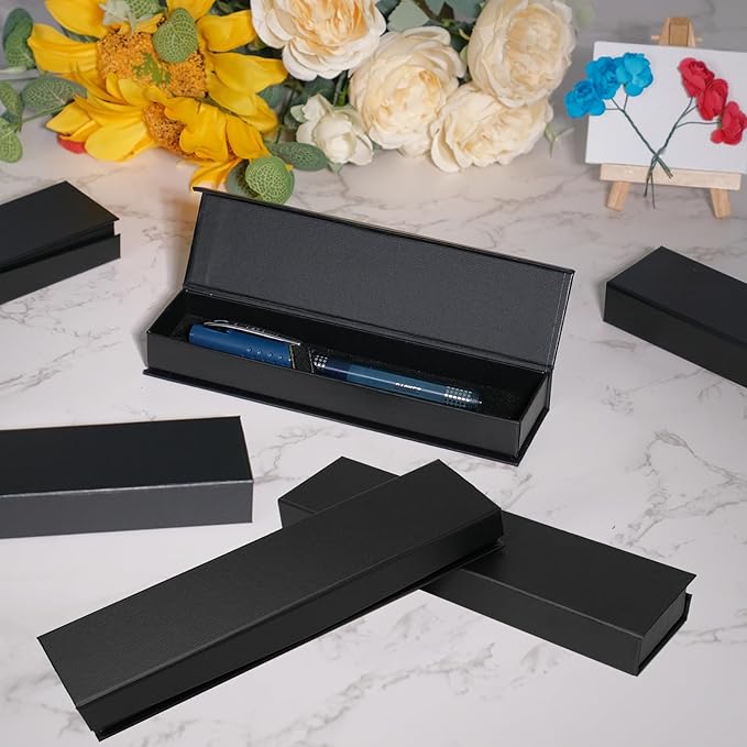 42 Pcs Pen Gift Boxes Empty Black Ballpoint Pen Gift Box with Cushion Pen Jewelry Display Box Empty Present Collection Cases for Birthday Souvenir Business Gifting Office Supplies