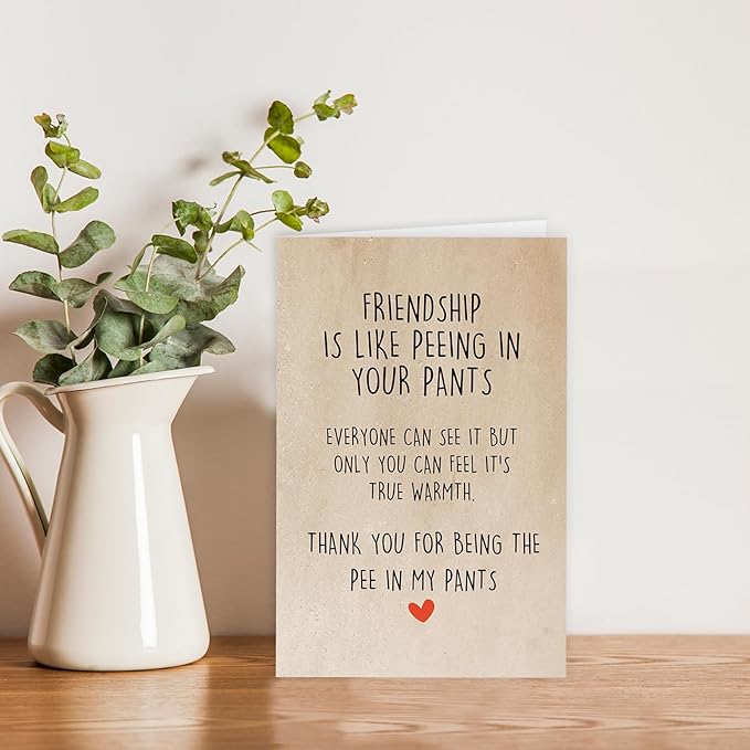 Funny Best Friend Birthday Card, Happy Friendship Card for Him Her, Bestie Card for Friend Sister, Friendship Gift for Her, Friendship Thank you Card for Men Women