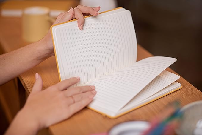 Hardcover Ruled Journal with Thick 100 gsm College Ruled Paper A5 size (8.3 inches x 5.4 inches) - Daily Writing Notebook Journal for Travel, School and Office Use - Diary Journal for Women and Men - Blossom