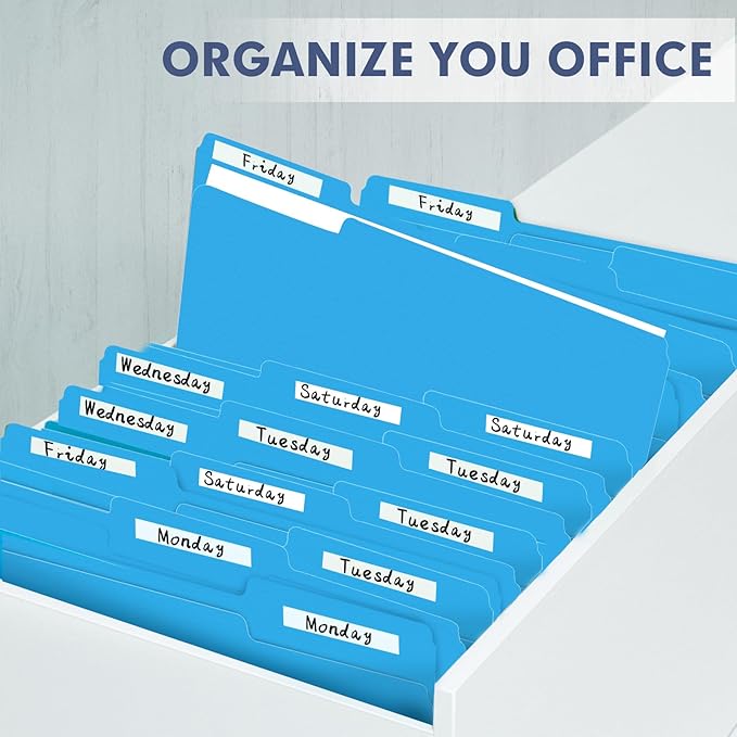 File Folder, PANDRI 120 Pack File Folder, 1/3 Cut Tab, Letter Size, Filing Folder for Office School Business, Blue