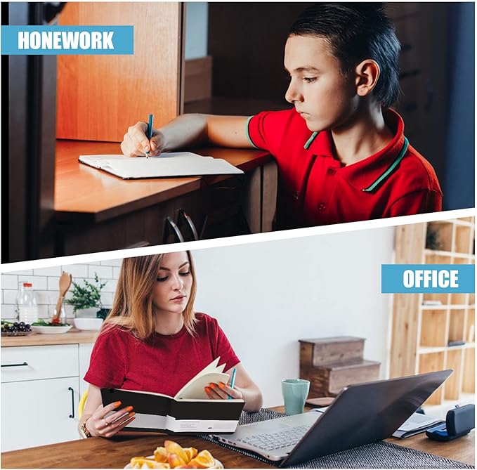 Lined Journal Notebook, 10Pack(Black), 160 Pages, Medium 5.7 inches x 8 inches - 100 gsm Thick Paper, Hardcover