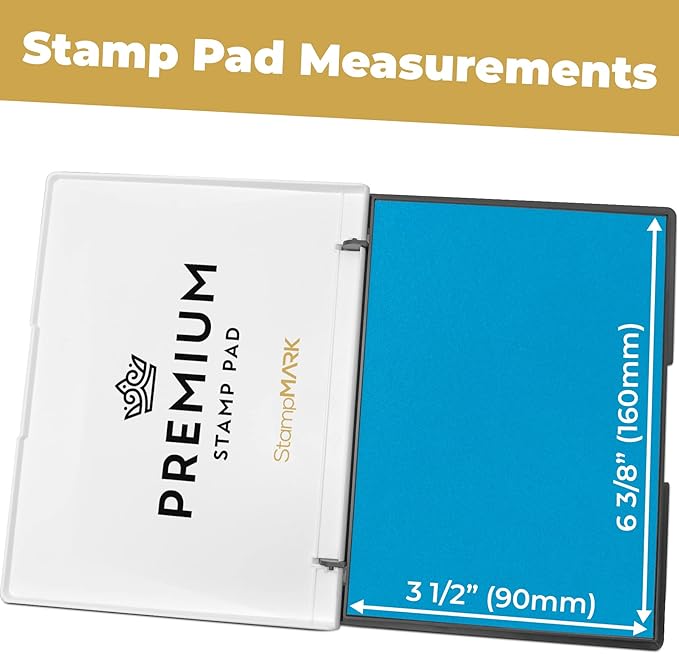 Premium Stamp Pad Large Size 3.5" x 6" - for Traditional Rubber Stamps - Felt Pad Light Blue Color