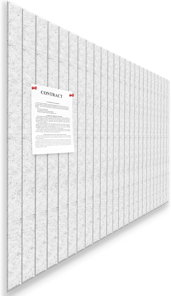 Large Cork Board for Office White Grey Felt Board Alternative-12 Pack Felt Wall Tiles for Office Wall Decor,Felt Bulletin Board Tiles,Push pin Board Wall Organizer for Office