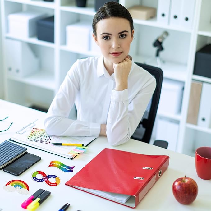 Libima 72 Pieces Anxiety Sensory Stickers Anxiety Textured Stickers Fidget Stickers Mindfulness Sticker School Counselor Supplies Adult Sensory Items Anxiety Relief, 9 Styles(Bright Color)