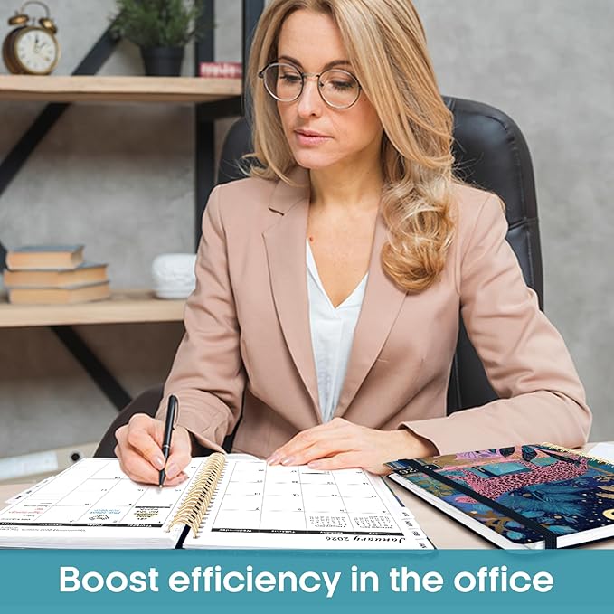 2026 Planner, Aesthetic Weekly and Monthly Planner for Women, Jan 2026 to Dec 2026, Hardcover 2026 Calendar Book with Monthly Tabs, Inner Pocket, Perfect for Office Home School - A4 (8.5" x 11"), Midnight Jungle