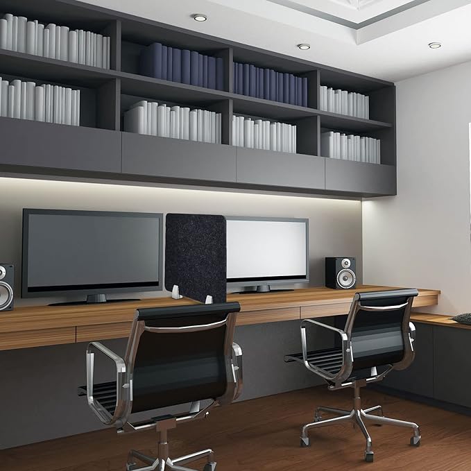 4 Pcs Acoustic Desk Divider Desktop Privacy Panel 16 x 20 Inch Divider for Desk Cubicle Office Desk Separator Panel Sound Absorbing Noise Reducing Tabletop Divider for Visual Distractions