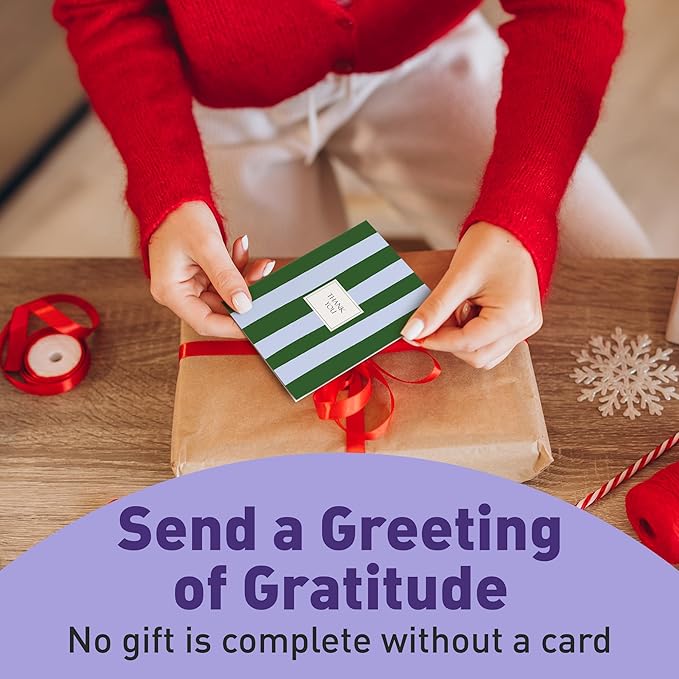 S&O Palm Beach Thank You Cards with Envelopes, Blank Greeting sheets for Handwritten Messages, Set of 24 stylish Notes and Covers, Assorted Thank You decor notes with Color full Envelopes Mix & Match