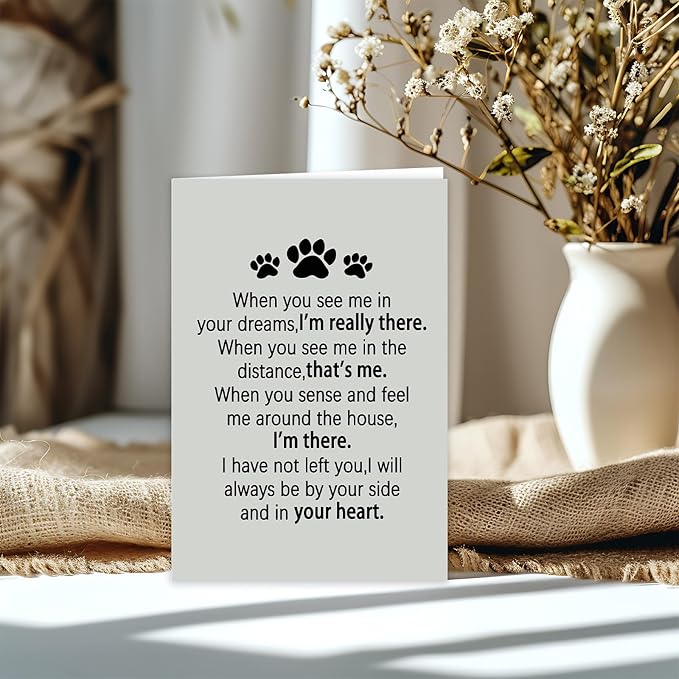 Pet Sympathy Cards, Sympathy Gifts for Loss of Dog Cat, Pet Death Memorial Gifts for Dogs Cats