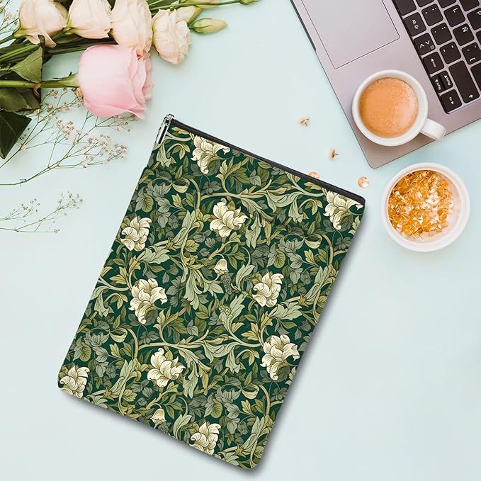 Botanical Book Sleeve, Classic Flower Book Covers for Paperbacks, Floral Book Pouch Book Protector, Book Lovers Gifts for Women Girls Boss, Book Accessories Book Club Gifts Christmas Birthday Gifts