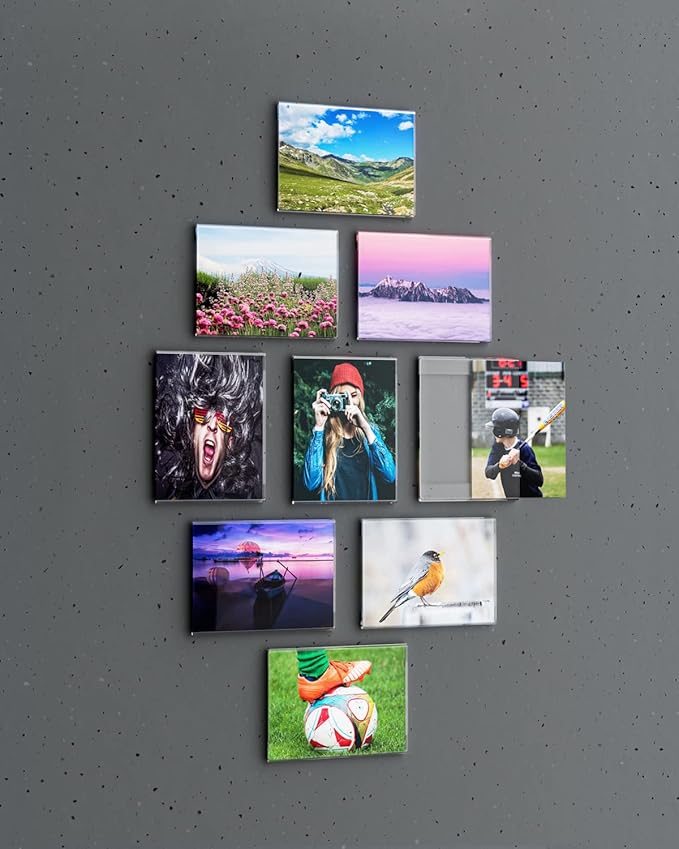 10 Pcs Acrylic Sign Holder 11 x 8.5, Horizontal Wall Mount Sign Holders with 3M Adhesive, Clear Plastic Frames Paper Display Sign Holders for Office, Home, Store, Restaurant - No Drilling