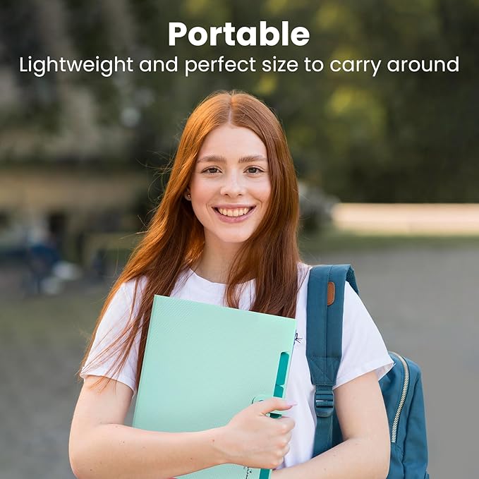 Sooez Expanding File Folder, Letter Size Accordion File Organizer, 5 Pocket Folders for Documents, Cute Folder with Labels, Portable Paper Organizer for School Office Supplies, A4 Size, White