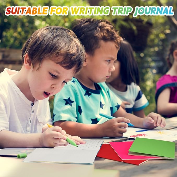 Gueevin 120 Pcs Blank Books for Kids to Write Stories Bulk Composition Notebooks Colorful Soft Cover Notebooks for Drawing Ruled Lined Journals Sketching Kindergarten Easter Gift (Classic Colors)
