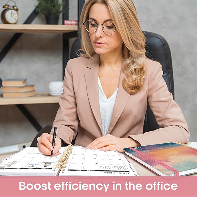 2026 Planner, Aesthetic Weekly and Monthly Planner for Women, Jan 2026 to Dec 2026, Hardcover 2026 Calendar Book with Monthly Tabs, Inner Pocket, Perfect for Office Home School - A4 (8.5" x 11"), Sunset