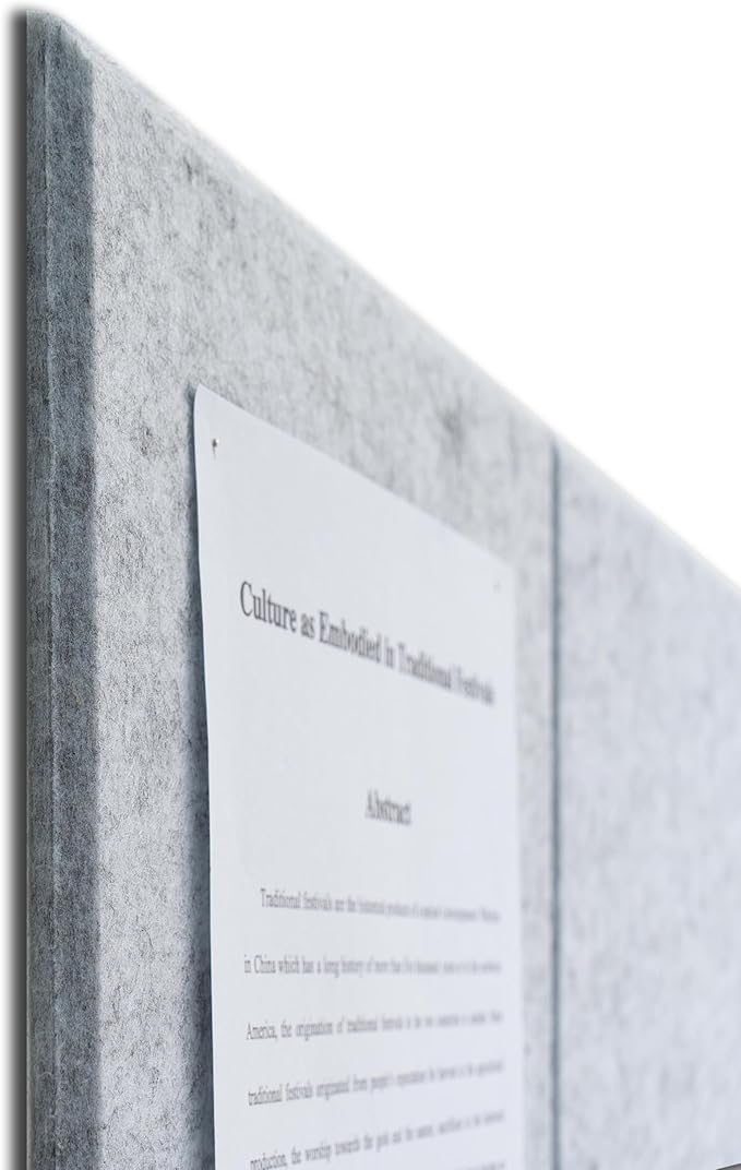 Large Felt Bulletin Board(48" x 36"),Cork Board Alternative,12 Pack Felt Wall Tiles with Safe Removable Adhesive Tabs,Notice Pin Board/Message Board/Vision Board for Office, School & Home