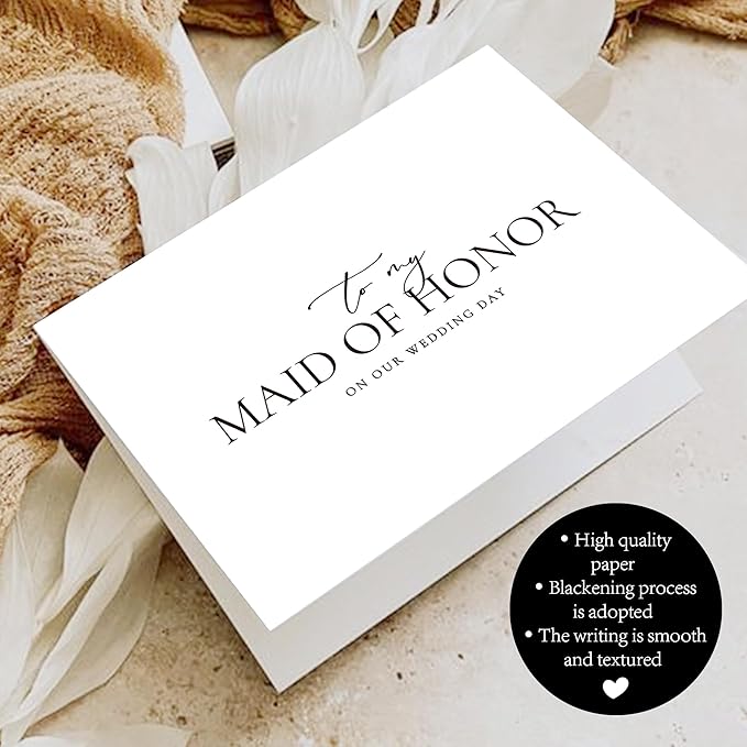 Maid of Honor Proposal Gifts for Wedding Day, To My Maid of Honor On Our Wedding Day Cards.(Maid of Honor A)