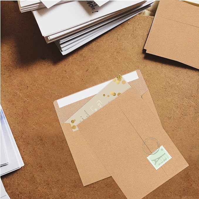 90 Packs 3.5x5 Envelopes for Invitations, A1 Invitation Envelopes, Brown Kraft Envelopes, Small Envelopes RSVP Envelopes for Weddings, Photos, Postcards, Greeting Cards, Mailing