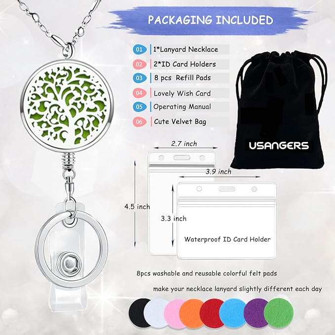 Retractable Lanyard - Lanyards for ID Badges Keys Women Cute Teacher with ID Holder Badge Reels Necklace Keychain Silver Chain Nurse School Work Jewelry