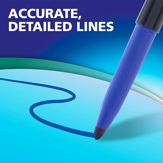 EXPO Wet Erase Markers, Semi-Permanent Markers, Assorted, Fine Tip, 8 Count