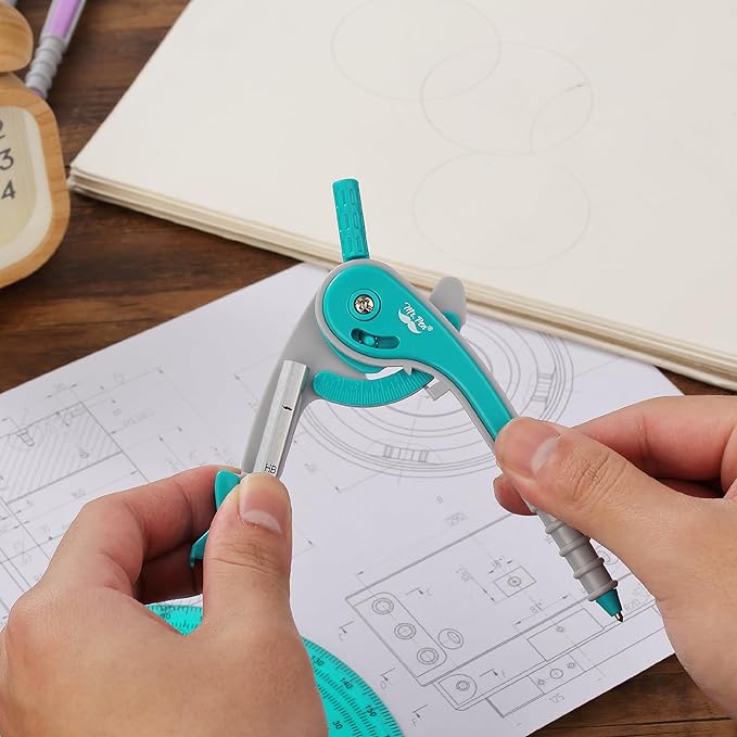 Mr. Pen- Compass and Protractor Set, Green, Compass Geometry Tool, Protractor and Compass Set, Compass Drawing Tool, Drawing Compass, Protractor Set, Geometry Compass, Math Compass for Geometry