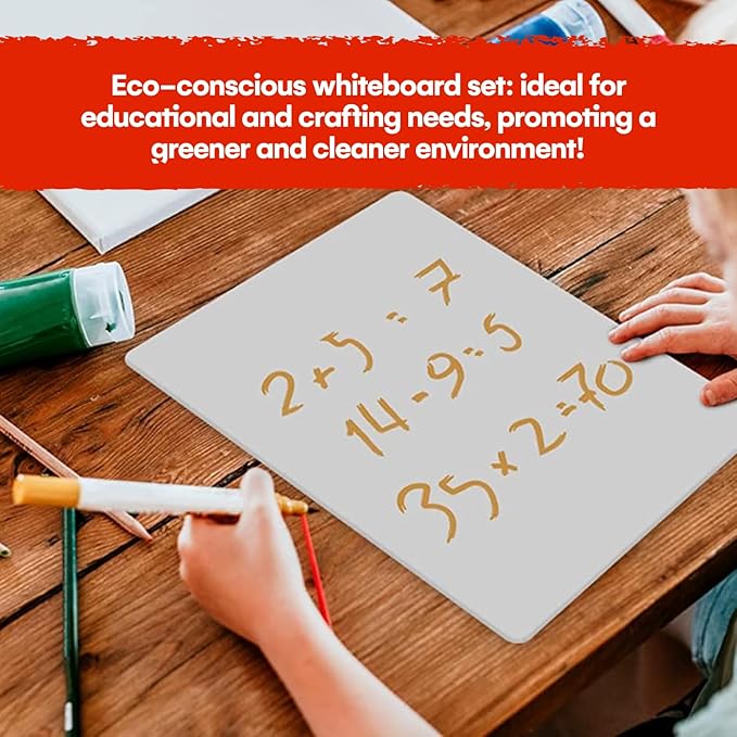 Mini Dry Erase Board for Kids, 3-Pack - 9x12-Inch Small White Boards for Students and Teachers - Double-Sided, Portable, and Easy-to-Clean Writing Boards for Classroom, Office, or Home