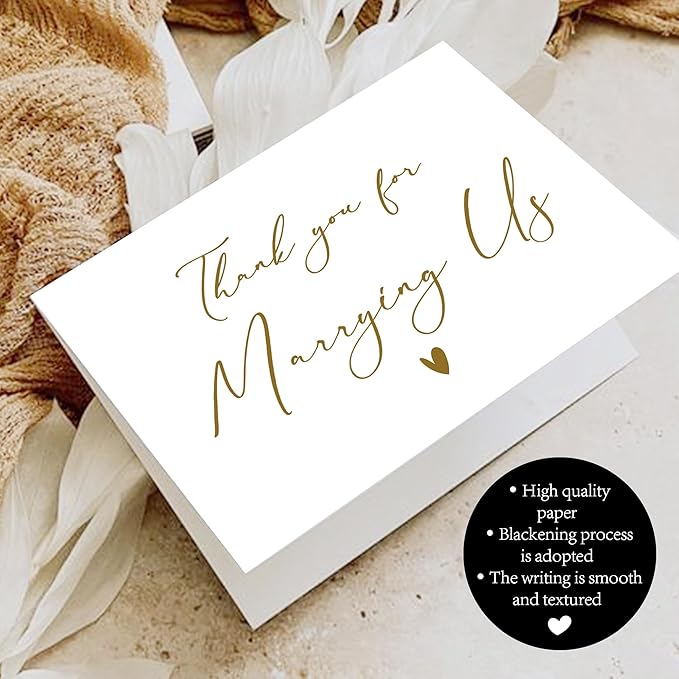 Wedding Day Card, Thank You for Marrying Us, Thank You Card for Officiant, Priest, Minister, Judge, Pastor Gifts.(Thank You C)