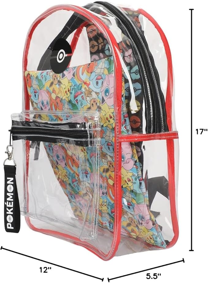 Pokemon Multi Character AOP Adult 17 Backpack With Removable Laptop Pouch