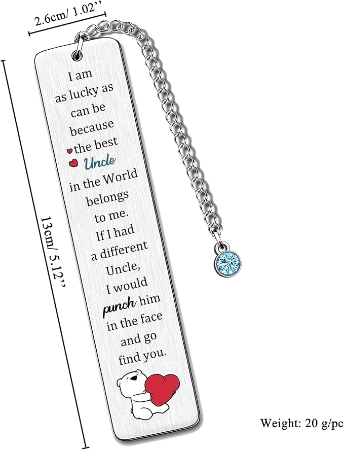 Uncle Bookmarks Fathers Day Appreciate Gift Bookmarker Birthday Present Best Uncle in The World Retirement Family Love Quotes Keepsakes Christmas Thanksgiving Men Book Accessory from Niece Nephew