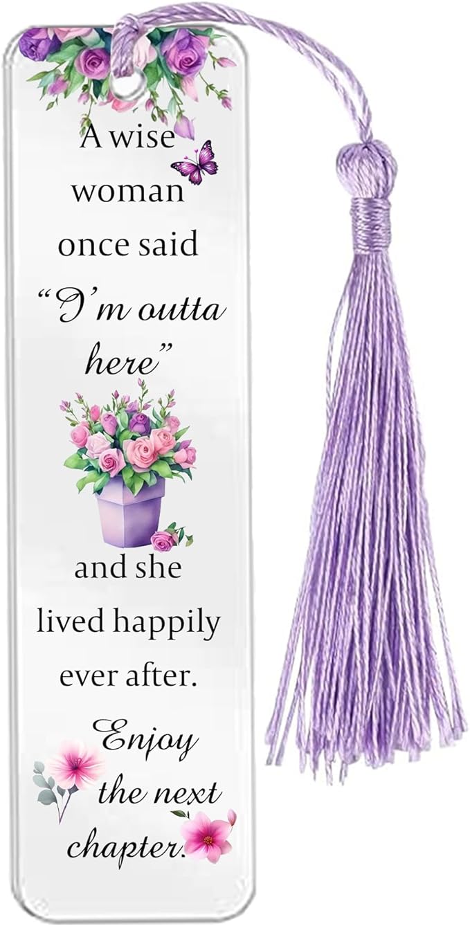 Retirement Gifts for Women Acrylic Plaque Bookmark Set Birthday Gifts for Retire Personalised Thank You Keepsake Bookmarker Collegues Friends Grandma Nana Christmas Appreciate Gifts for Her