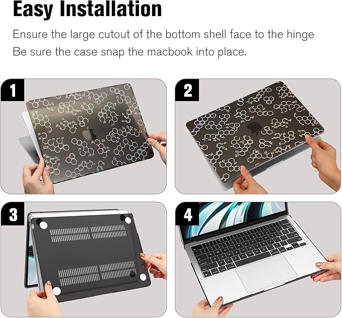 Fintie Case for MacBook Air 13.6 Inch A3113 A2681 (2022 2023 2024 Release) - Snap On Hard Shell Cover for MacBook Air 13.6" M2 M3 Chip with Liquid Retina Display and Touch ID (Molecular Formula)