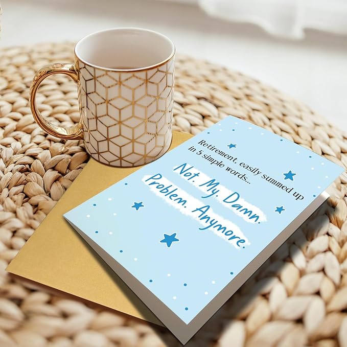 Funny Retirement Card for Coworker Friend, Happy Retirement Card for Men Women, Humorous Retirement Card Gift for Him Her