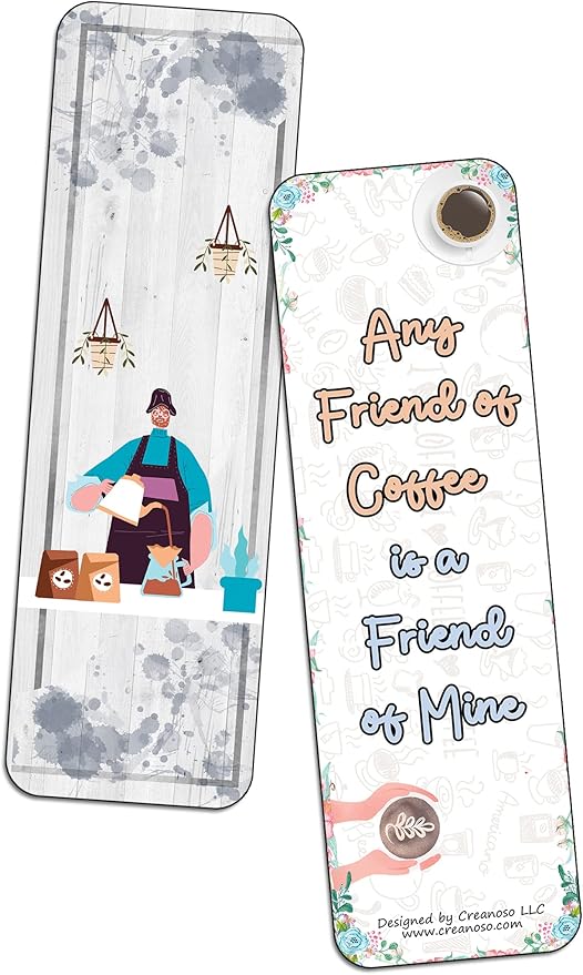 Creanoso Funny Barista Quotes Bookmarks (5-Sets X 6 Cards) – Daily Inspirational Card Set – Interesting Book Page Clippers – Great Gifts for Adults and Professionals